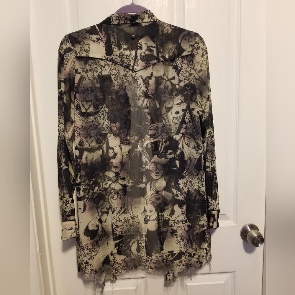 Diesel Long Sleeve Top Women's Size XS Color Black/Ling Bronw